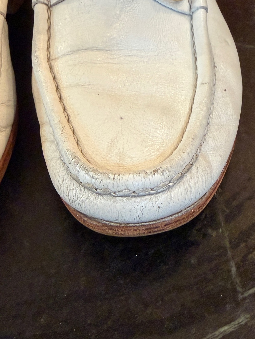 Gucci White Leather Horsebit Loafers - Picture 6 of 8